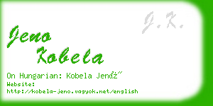 jeno kobela business card